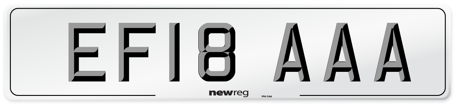 EF18 AAA Number Plate from New Reg